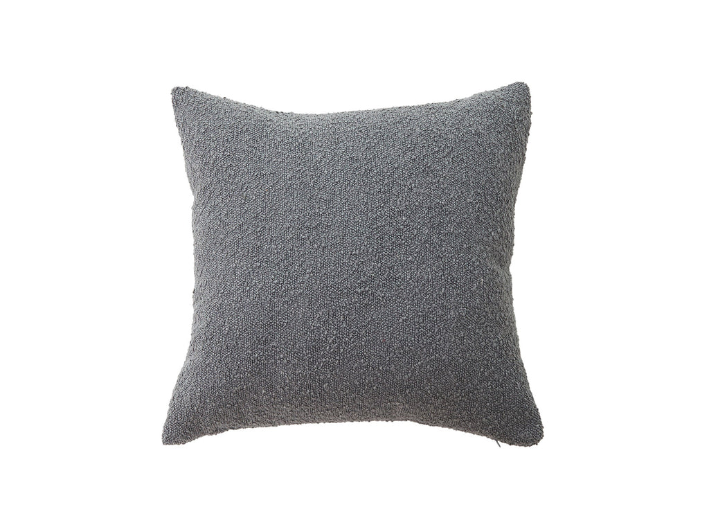 Coussin carré 45x45 cm en tissu effet peau de mouton gris foncé EDEN
