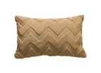 Coussin rectangulaire 50x30 cm en tissu doux motif chevron marron HARRY
