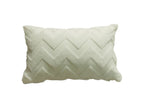 Coussin rectangulaire 50x30 cm en tissu doux motif chevron beige HARRY