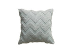 Coussin carré 45x45 cm en tissu doux motif chevron gris clair HARRY