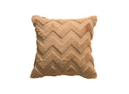 Coussin carré 45x45 cm en tissu doux motif chevron marron HARRY