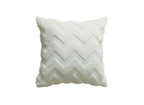 Coussin carré 45x45 cm en tissu doux motif chevron blanc HARRY