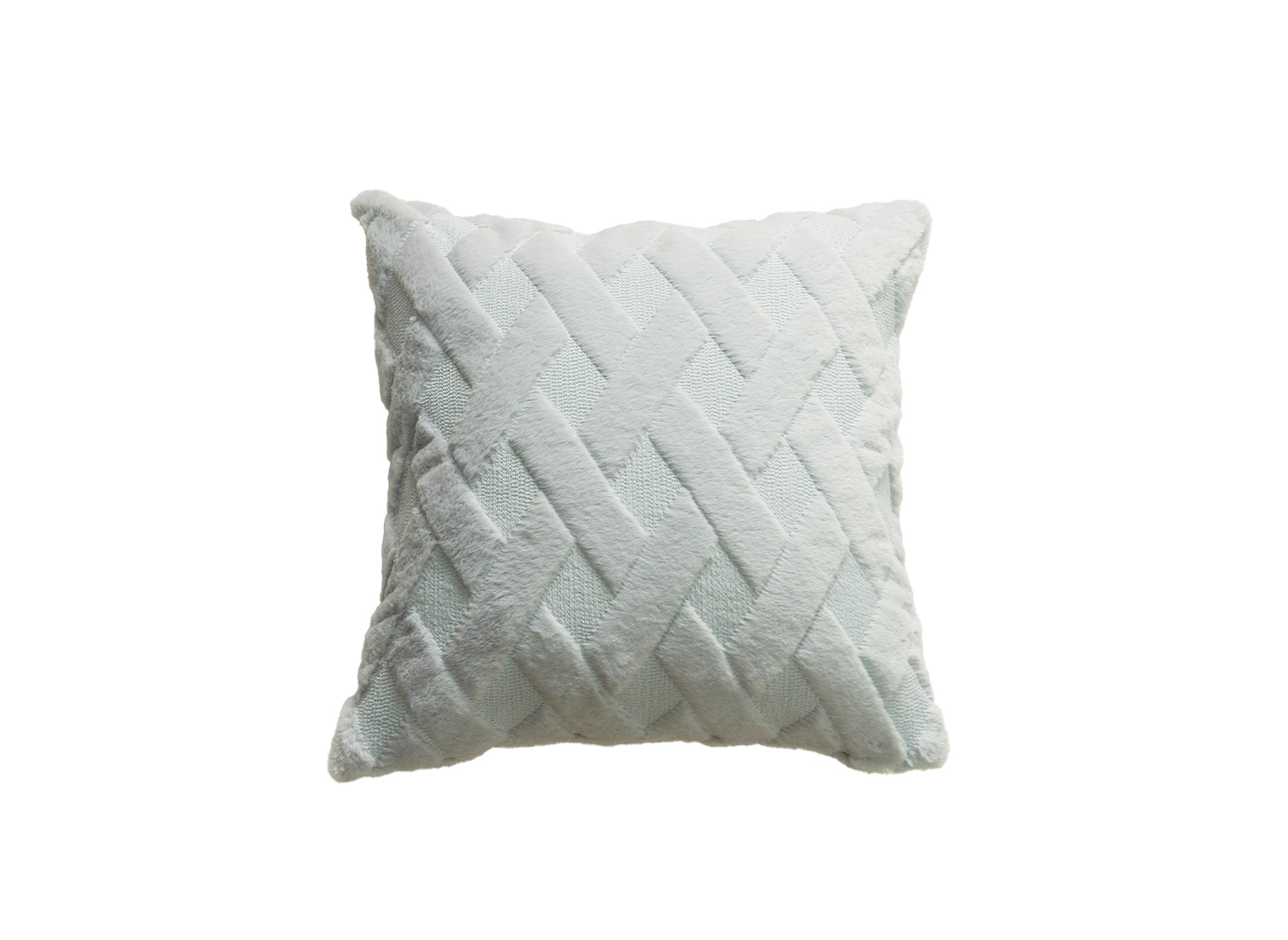 Coussin carré 45x45 cm en tissu à poils effet graphique gris MADALA