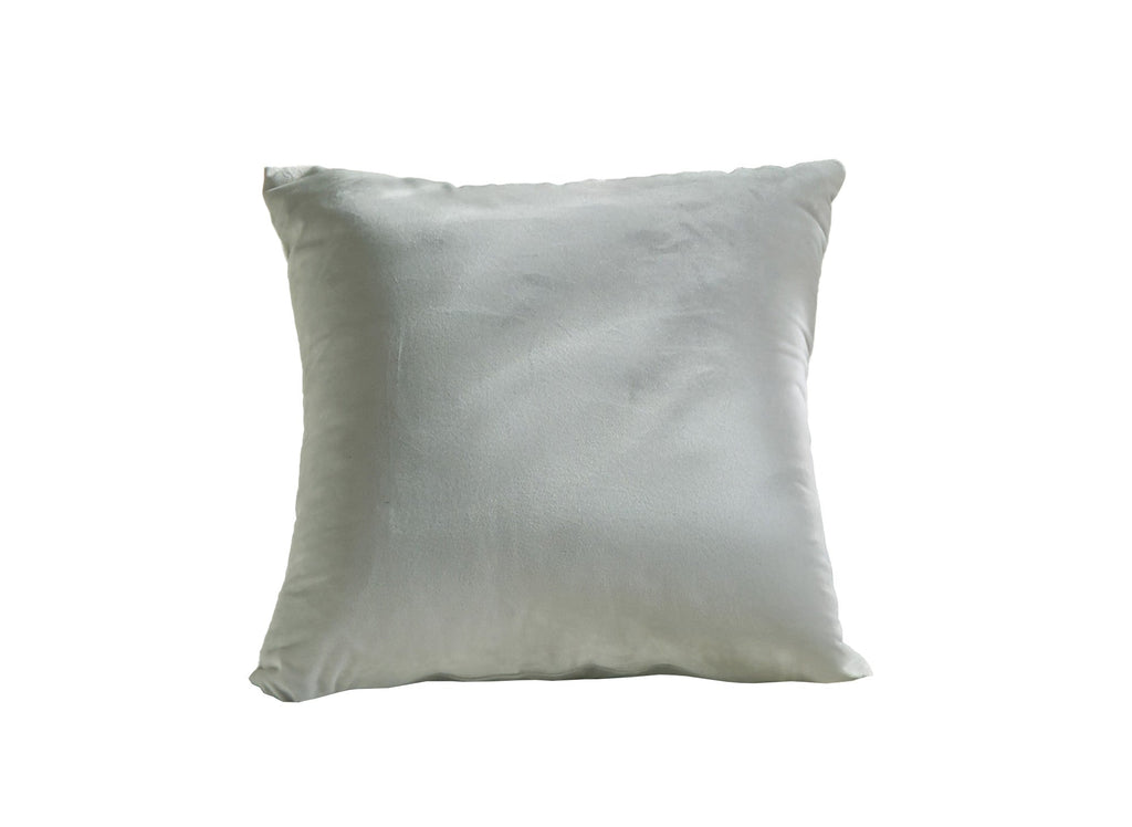 Coussin carré 45x45cm en velours gris clair TYGA
