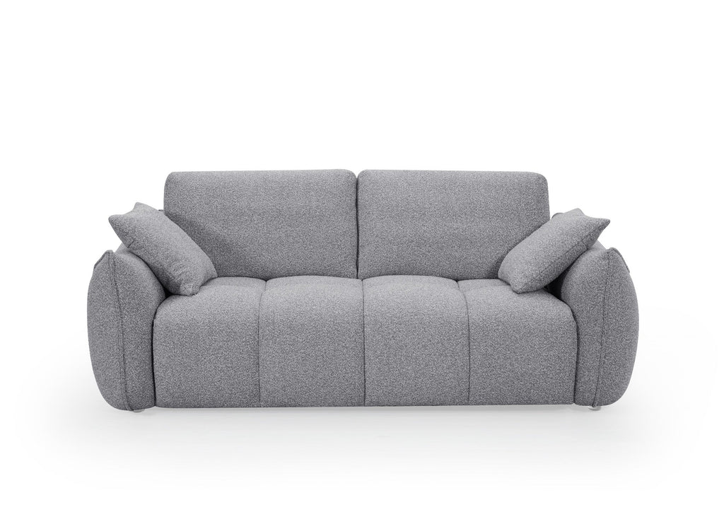 Canapé 3 places en tissu bouclette gris EZRA