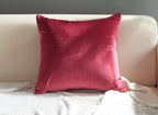 Coussin carré 45x45cm en velours rouge TYGA