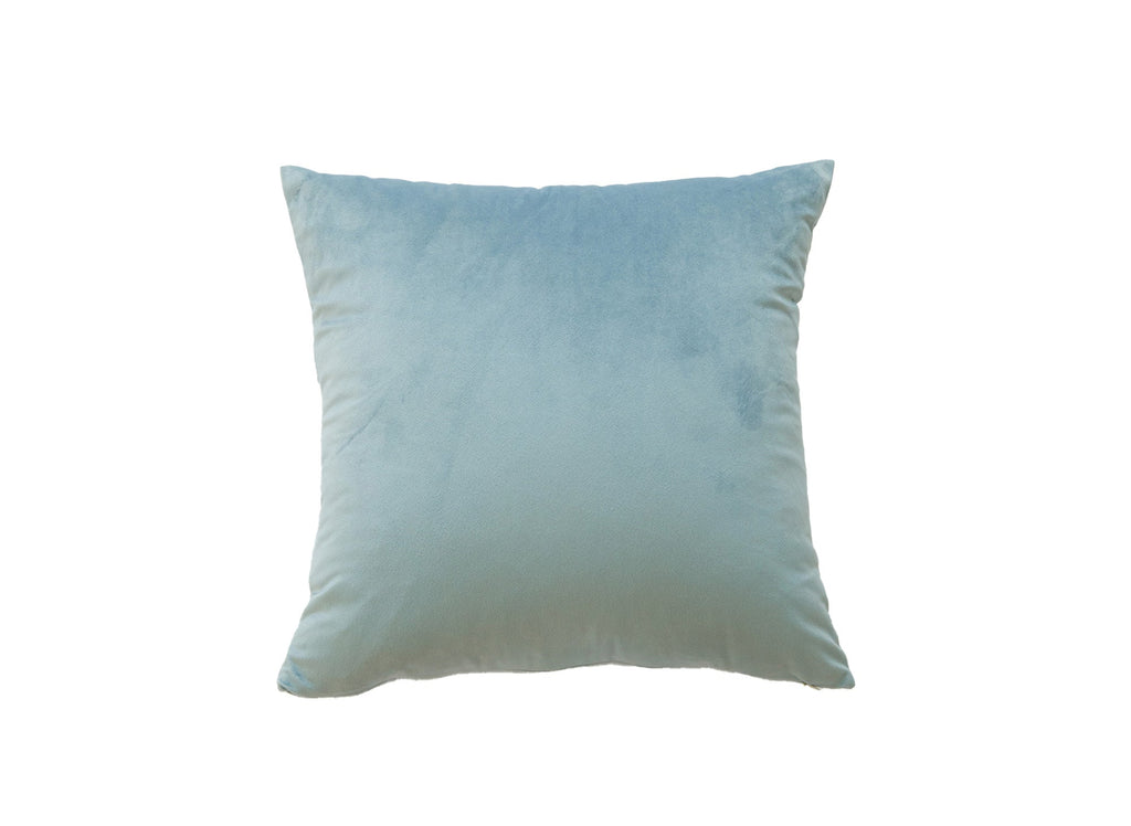 Coussin carré 45x45cm en velours vert d'eau TYGA