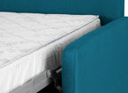 Canapé convertible 3 places LOUNA SLIM en tissu bleu pétrole ouverture express