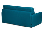 Canapé convertible 3 places LOUNA SLIM en tissu bleu pétrole ouverture express