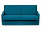 Canapé convertible 3 places LOUNA SLIM en tissu bleu pétrole ouverture express