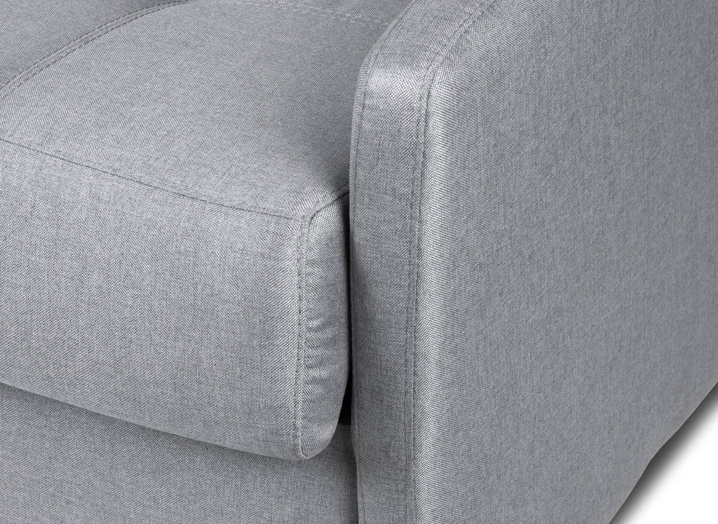 Canapé convertible 3 places LOUNA SLIM en tissu gris ouverture express