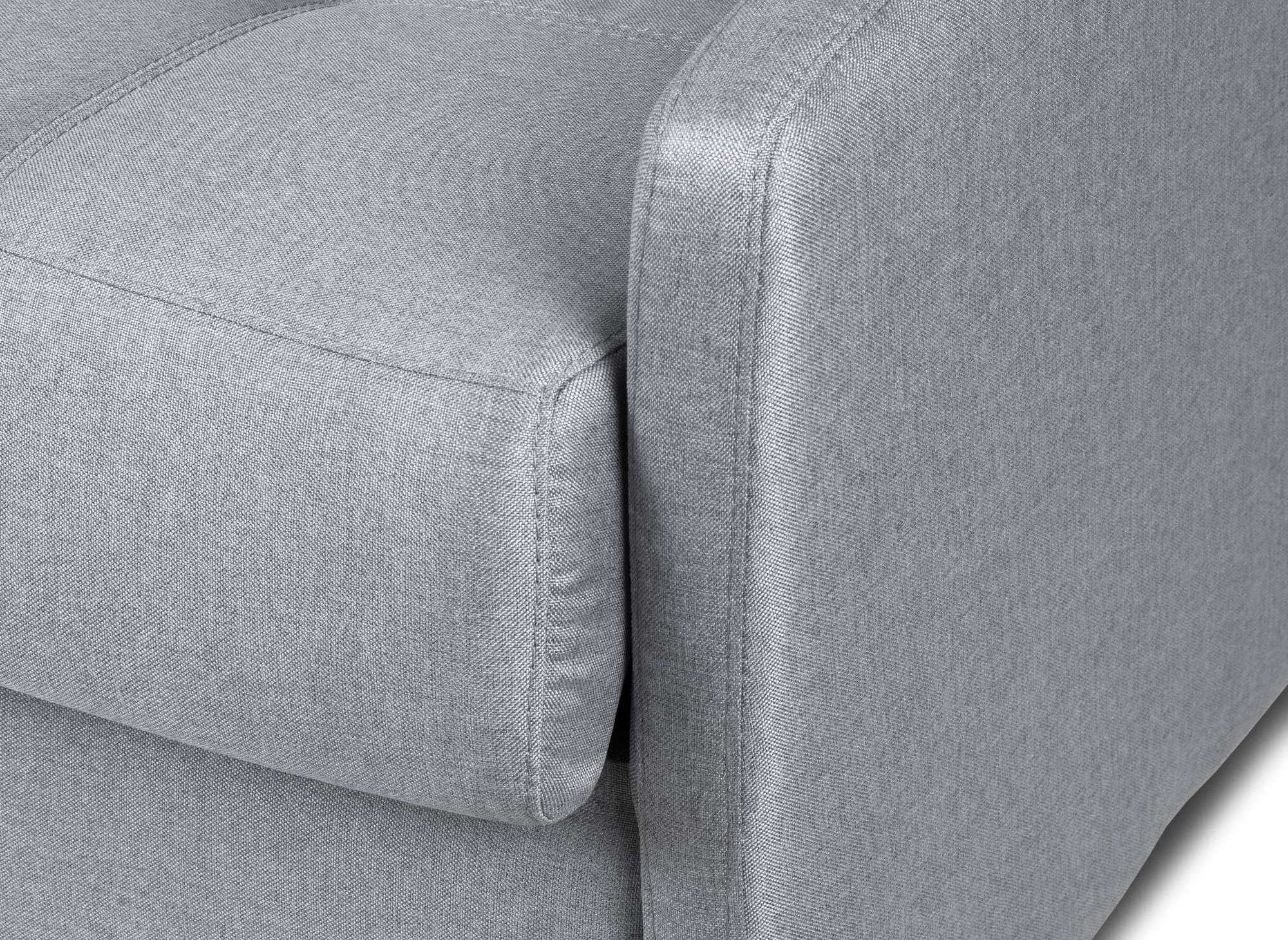 Canapé convertible 3 places LOUNA SLIM en tissu gris ouverture express