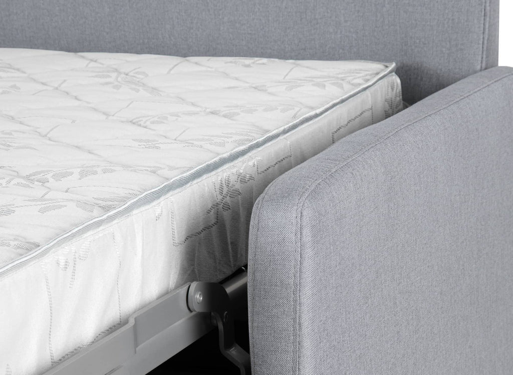 Canapé convertible 3 places LOUNA SLIM en tissu gris ouverture express