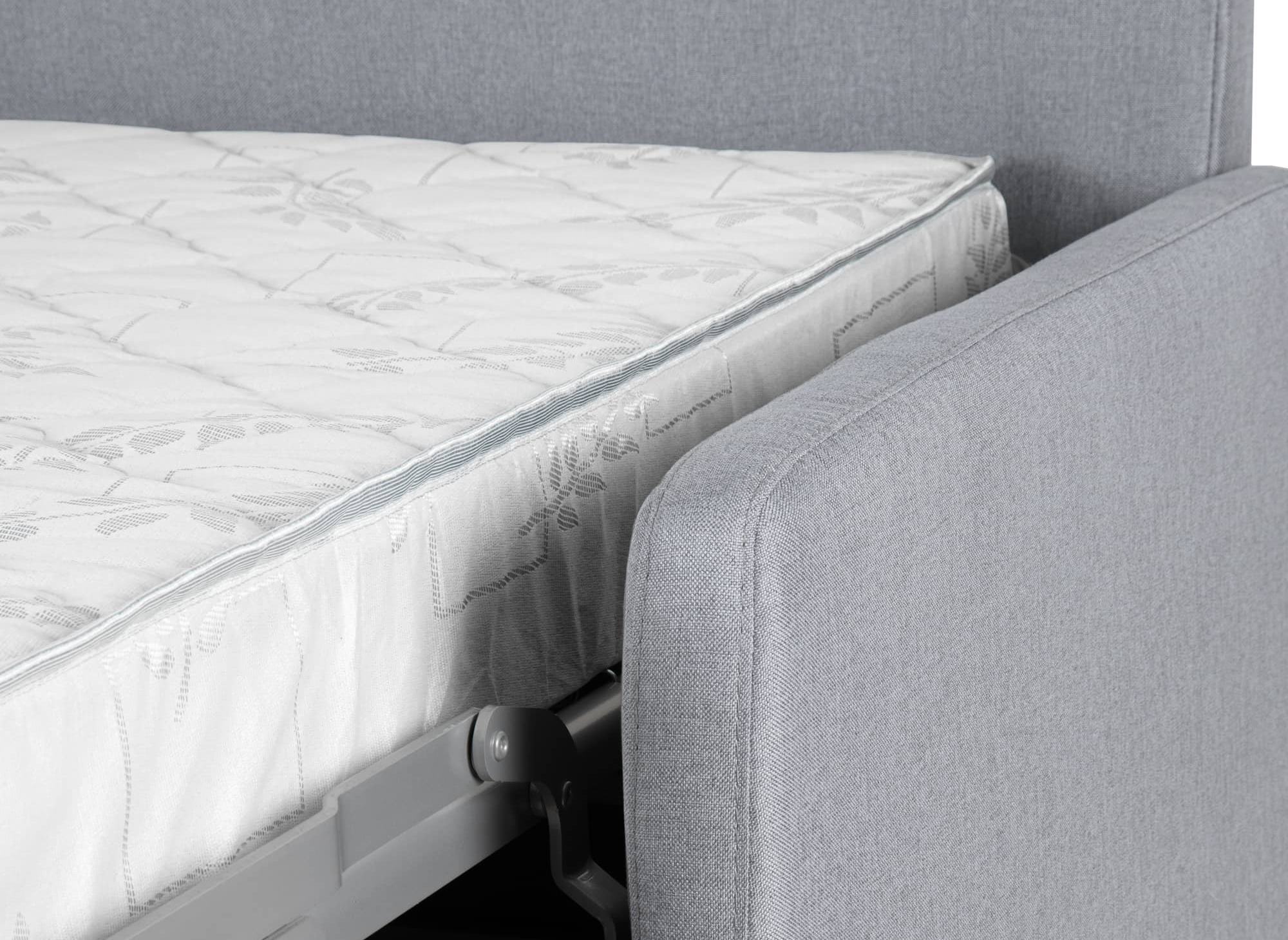 Canapé convertible 3 places LOUNA SLIM en tissu gris ouverture express