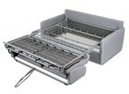 Canapé convertible 3 places LOUNA SLIM en tissu gris ouverture express