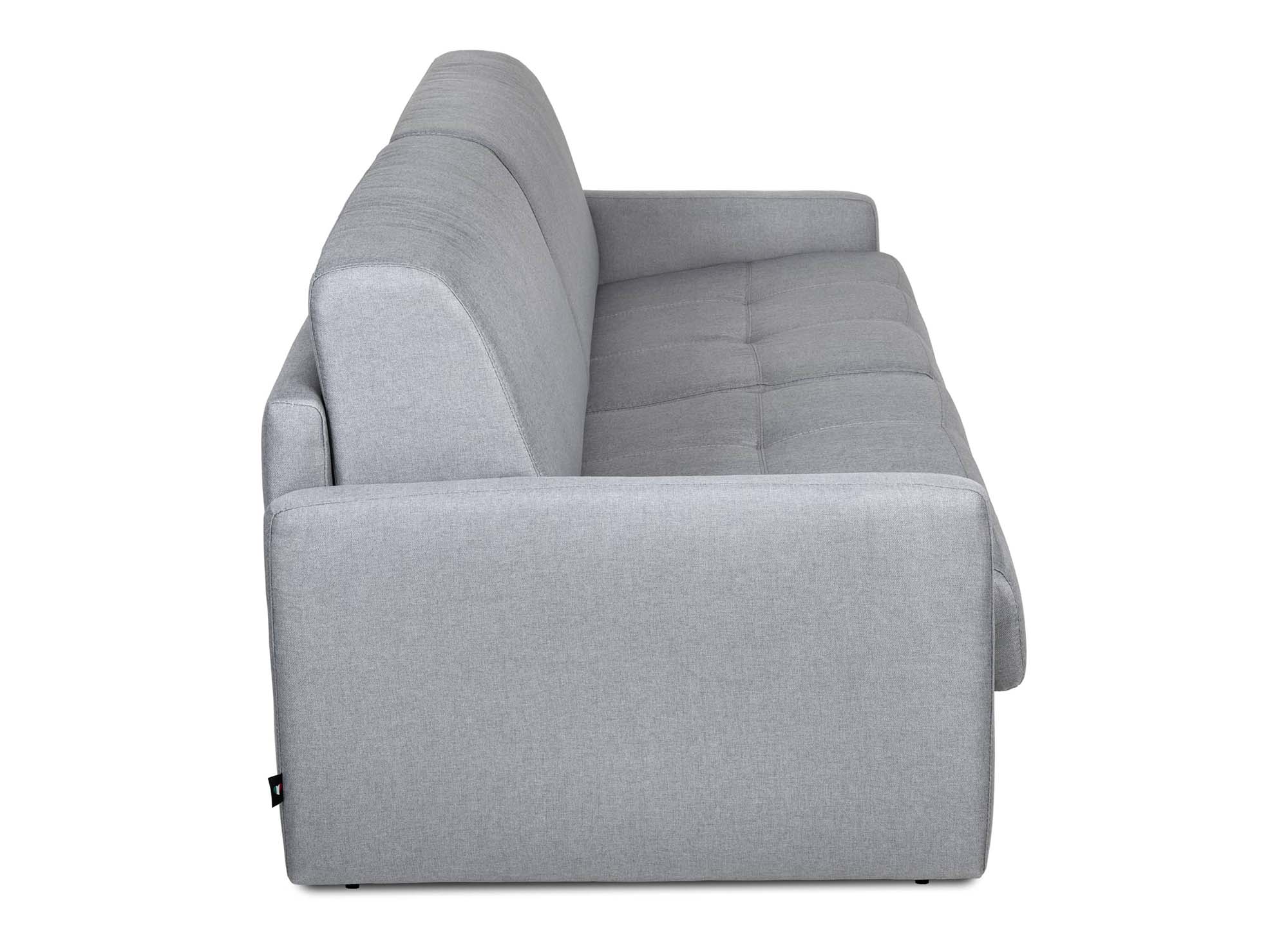 Canapé convertible 3 places LOUNA SLIM en tissu gris ouverture express