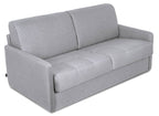 Canapé convertible 3 places LOUNA SLIM en tissu gris ouverture express
