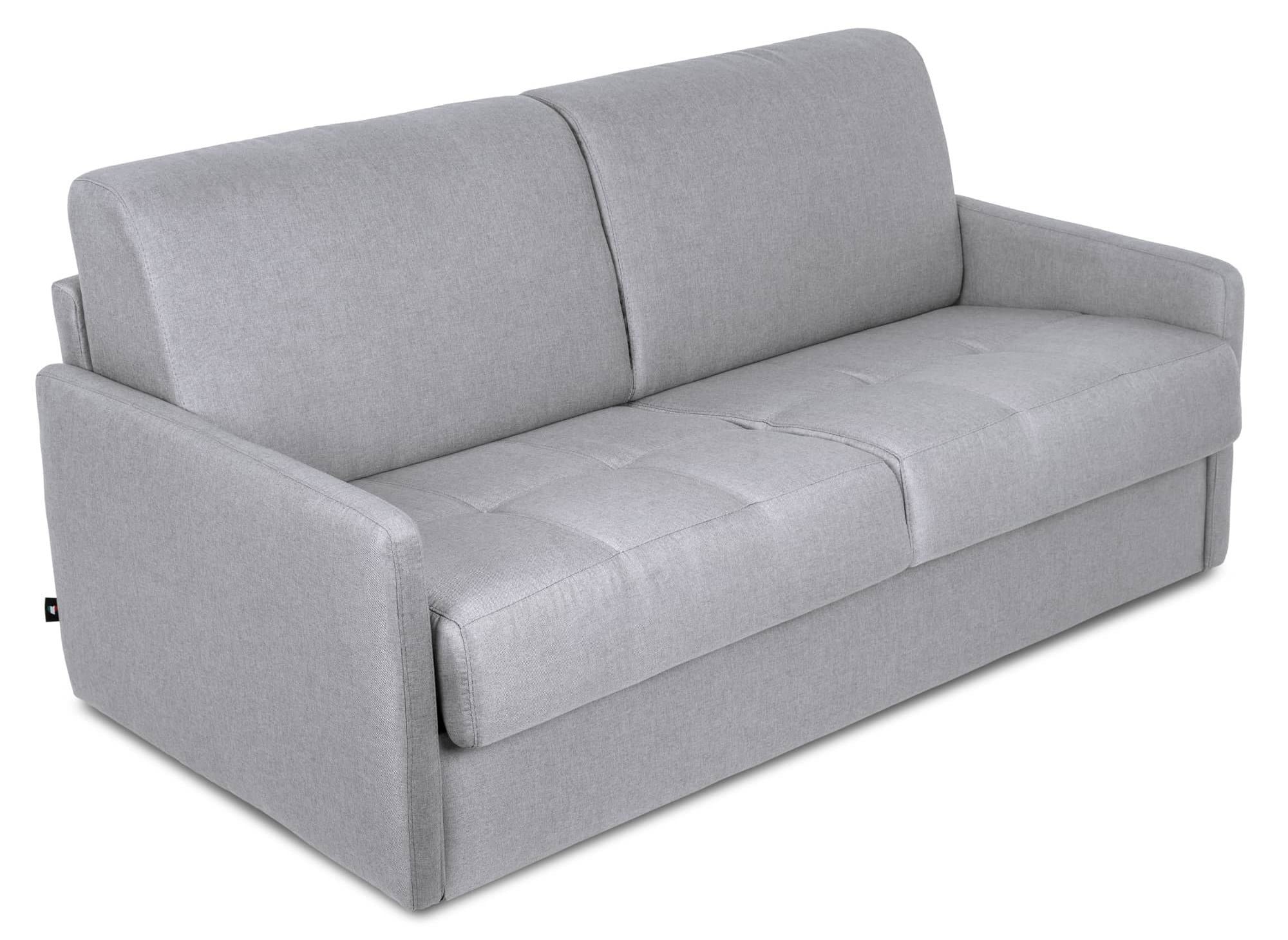 Canapé convertible 3 places LOUNA SLIM en tissu gris ouverture express
