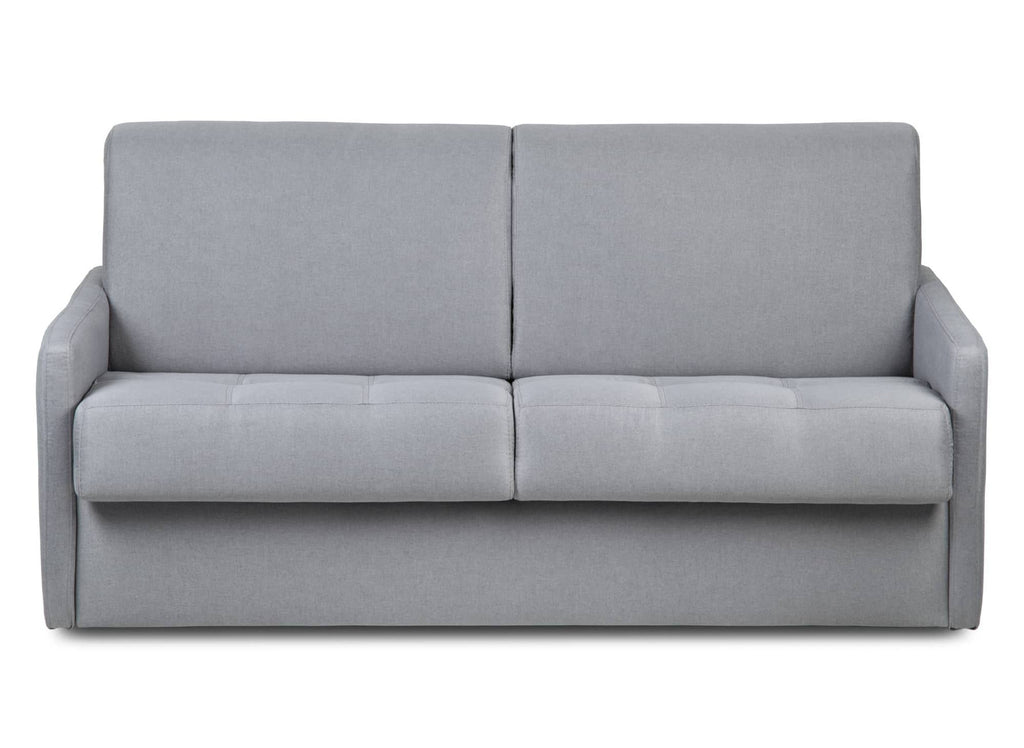 Canapé convertible 3 places LOUNA SLIM en tissu gris ouverture express