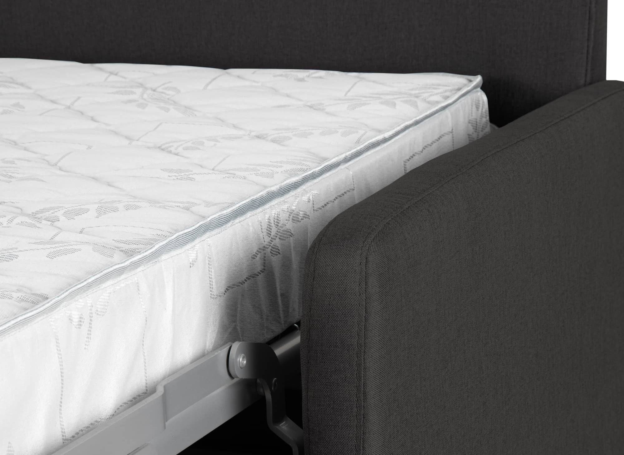 Canapé convertible 3 places LOUNA SLIM en tissu gris anthracite ouverture express