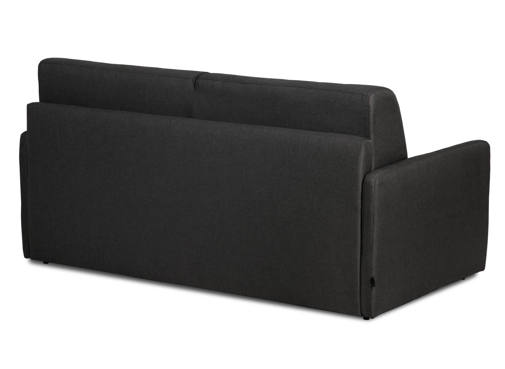 Canapé convertible 3 places LOUNA SLIM en tissu gris anthracite ouverture express
