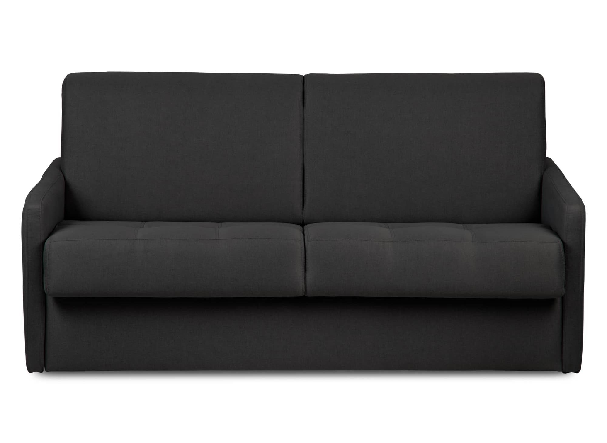 Canapé convertible 3 places LOUNA SLIM en tissu gris anthracite ouverture express