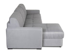 Canapé d'angle réversible convertible LOUNA en tissu gris avec coffre de rangement
