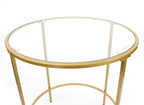 Table basse ronde en verre et métal OLIVE