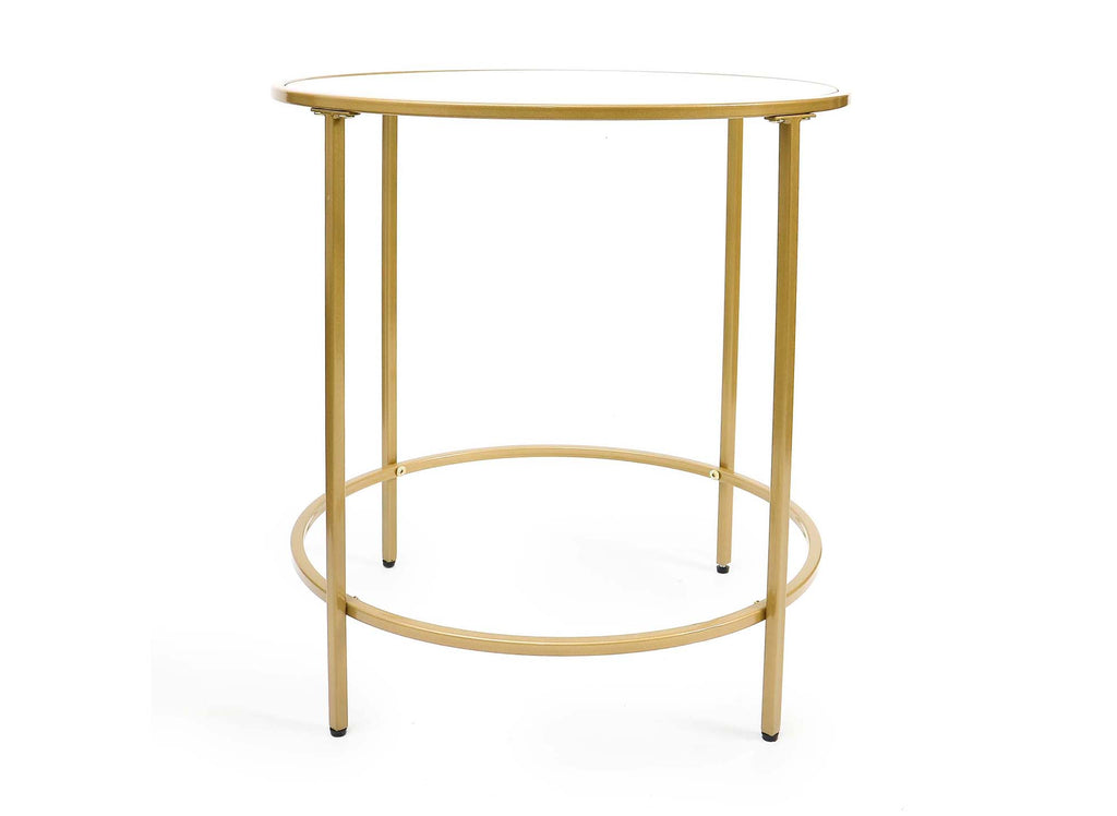 Table basse ronde en verre et métal OLIVE