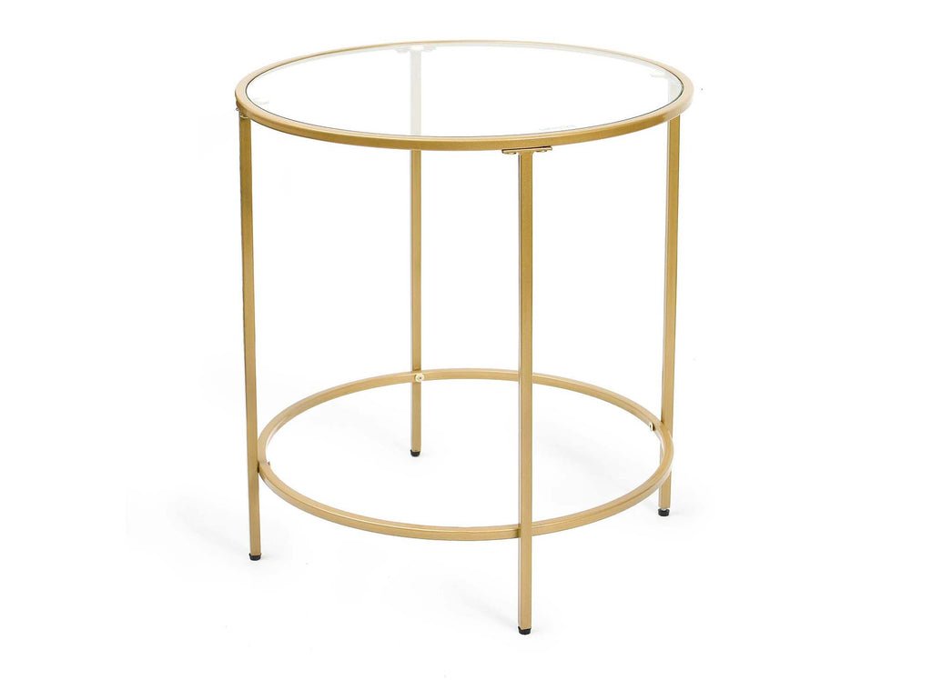 Table basse ronde en verre et métal OLIVE