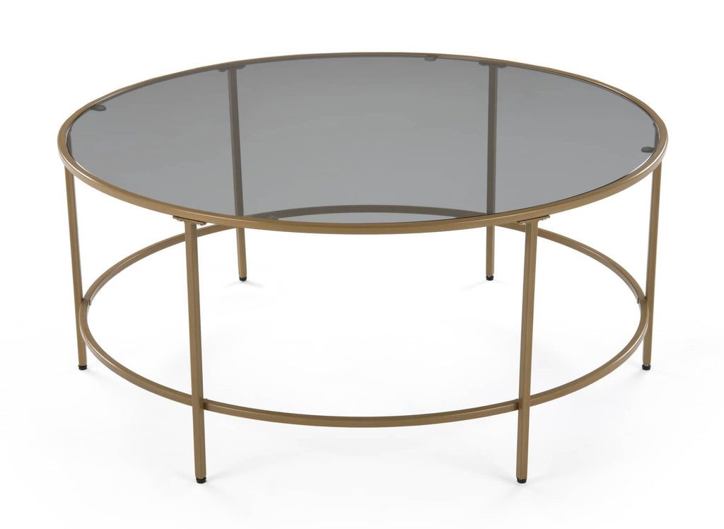 Table basse en verre noir et métal THESSA