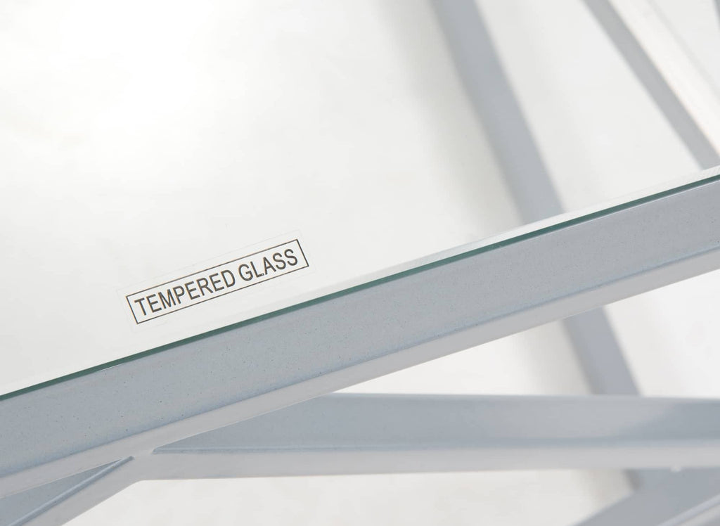 Table basse design en verre et métal rectangulaire ELIO