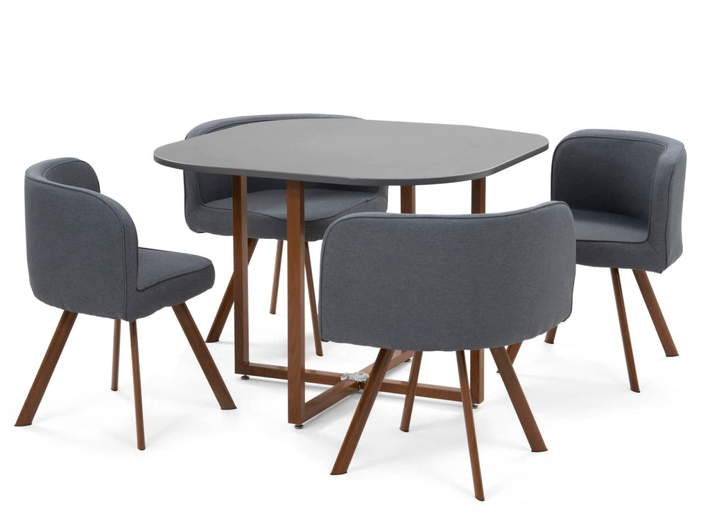 Ensemble table + 4 chaises encastrables grises FLEN