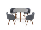 Ensemble table + 4 chaises encastrables grises FLEN