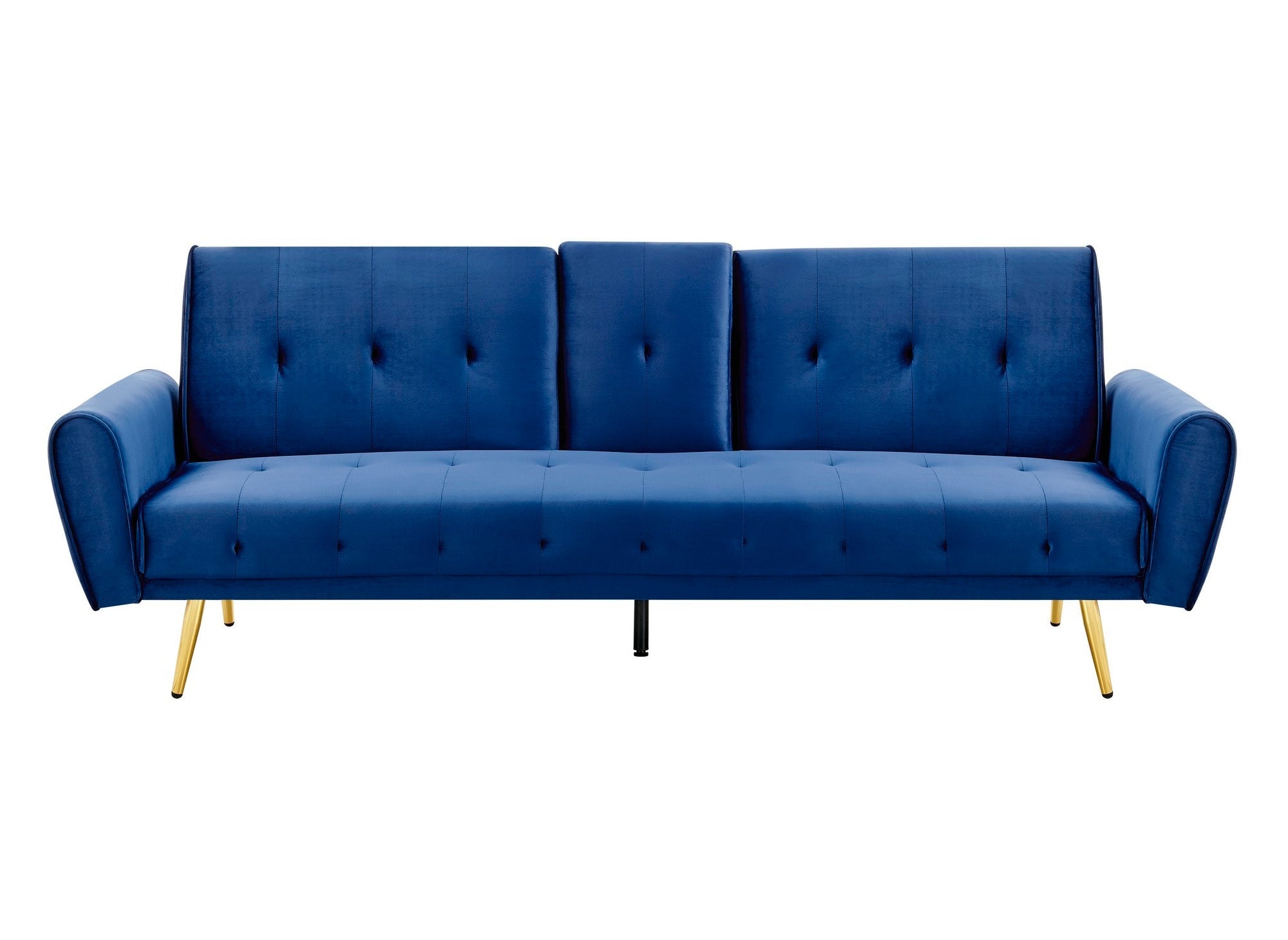 Canapé clic clac en velours bleu foncé avec porte-gobelet LIMA