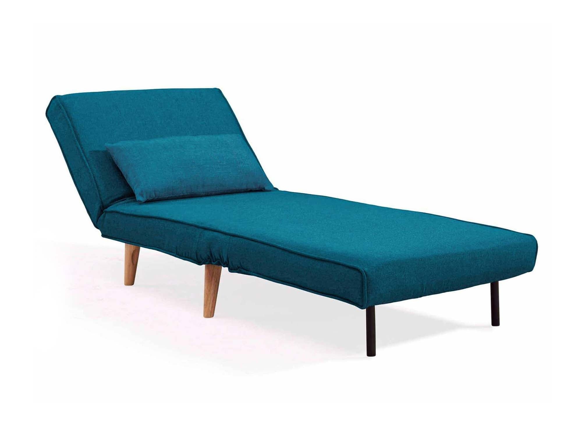 Fauteuil convertible en tissu bleu TONKA