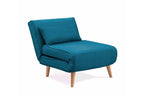 Fauteuil convertible en tissu bleu TONKA