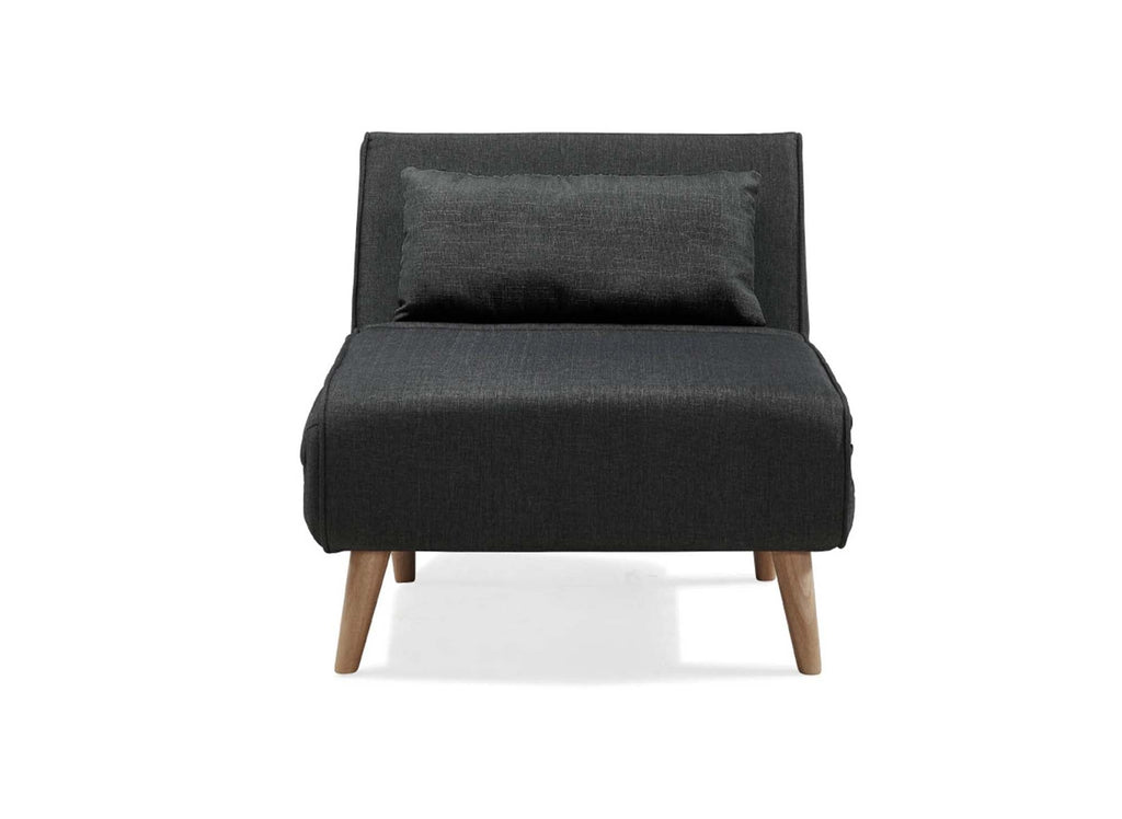 Fauteuil convertible en tissu gris anthracite TONKA