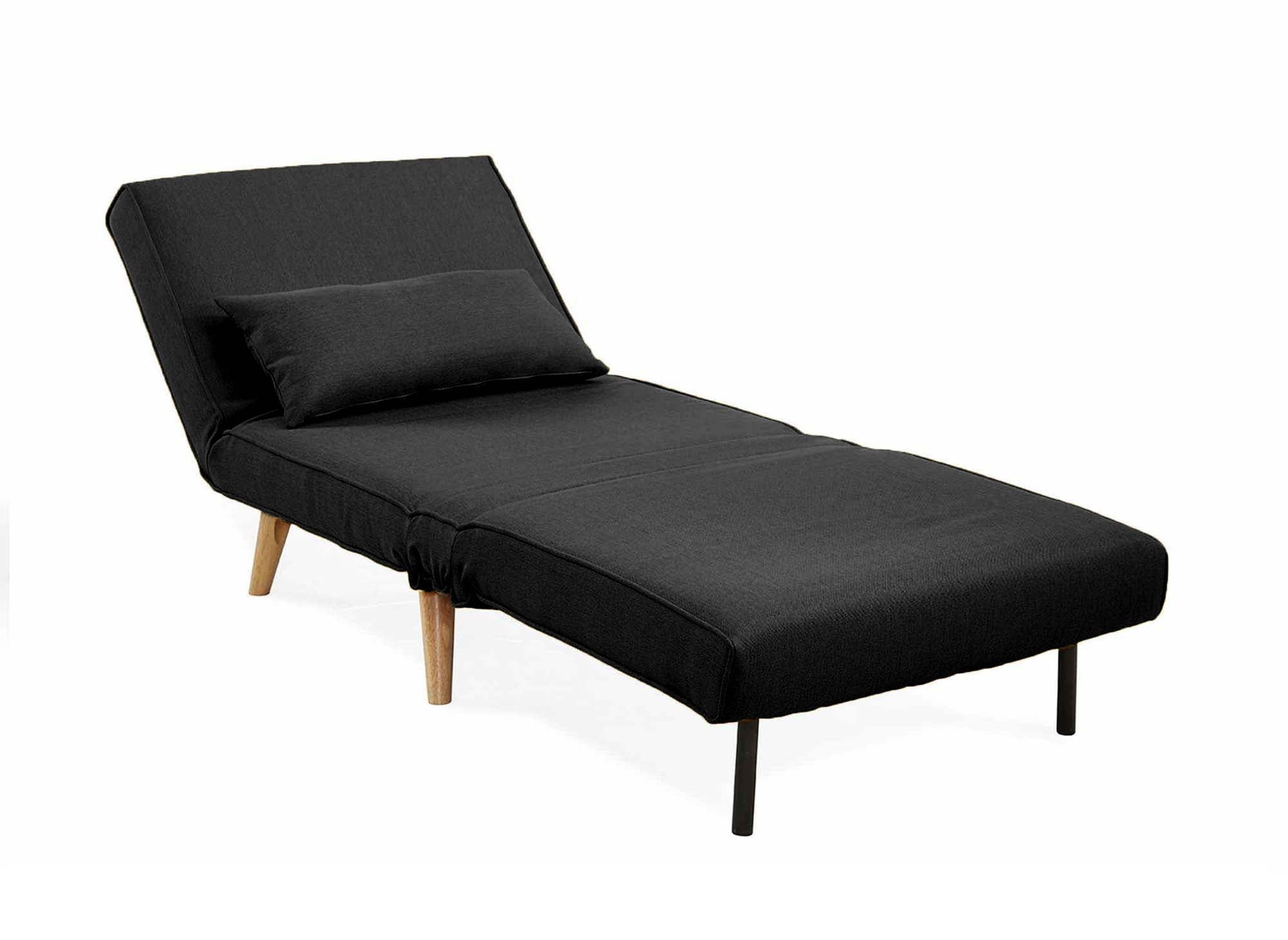 Fauteuil convertible en tissu gris anthracite TONKA