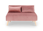 Banquette convertible 2 places en velours rose TONKA