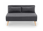 Banquette convertible 2 places en tissu gris TONKA