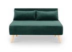 Banquette convertible 2 places en velours vert TONKA