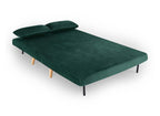 Banquette convertible 2 places en velours vert TONKA