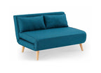 Banquette convertible 2 places en tissu bleu TONKA