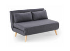 Banquette convertible 2 places en tissu gris TONKA