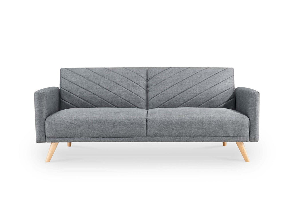 Canapé 3 places convertible scandinave en tissu gris BALDER