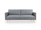 Canapé 3 places convertible scandinave en tissu gris BALDER