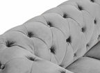 Canapé 2 places velours Gris CHESTERFIELD