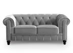Canapé 2 places velours Gris CHESTERFIELD