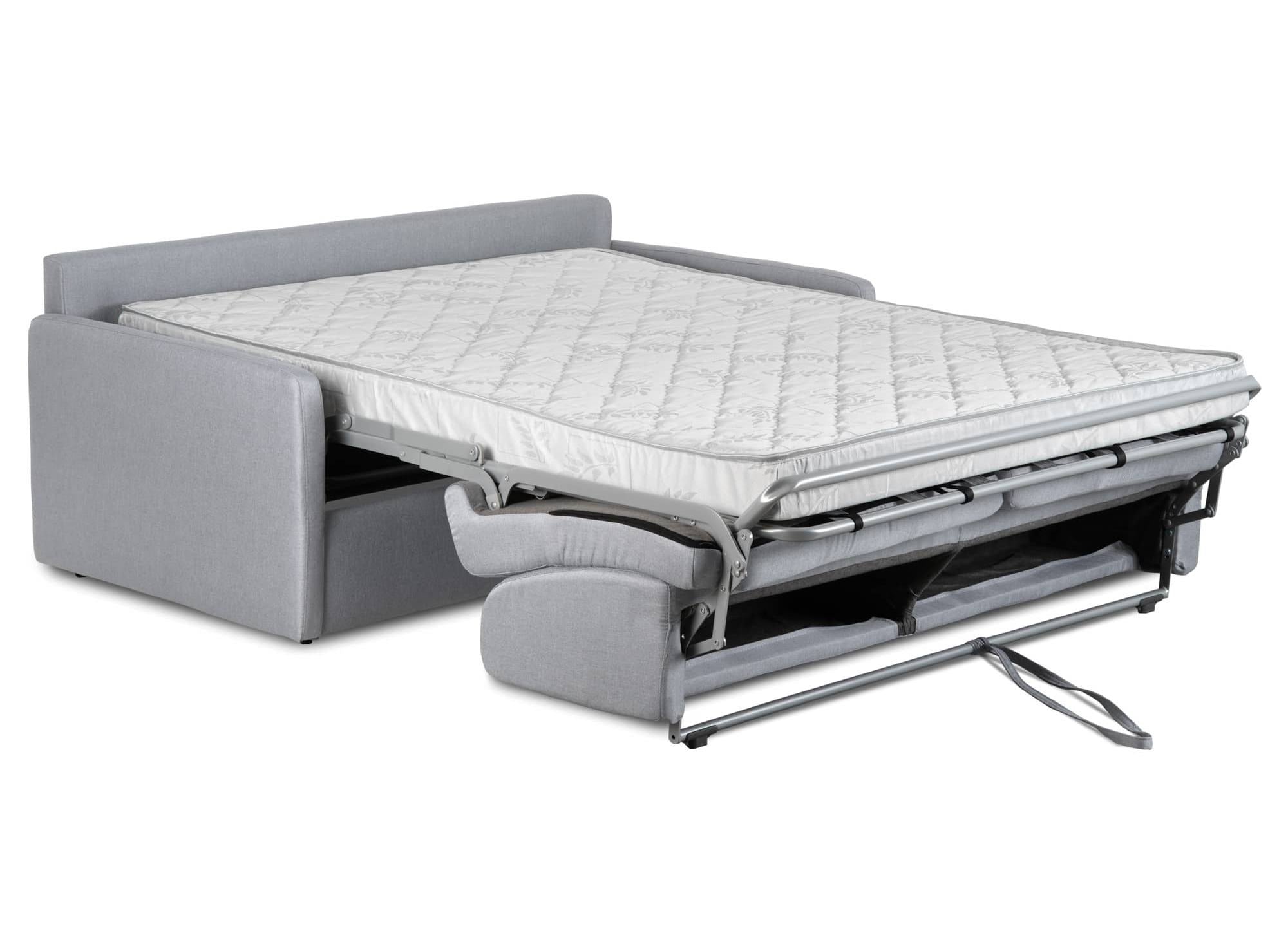 Canapé convertible 3 places LOUNA SLIM en tissu gris ouverture express